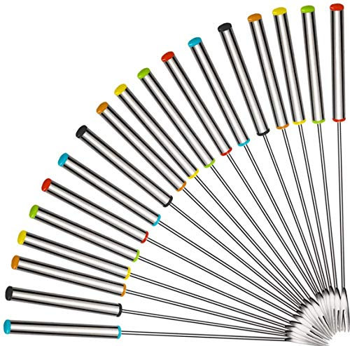 Voarge 18 pezzi Forchette per fonduta, in acciaio inox, per Fonduta Formaggio Carne Cioccolato Frutta Dessert Marshmallows Forchettine