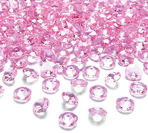 DANS 4000 Pezzi Pietre Gemme Decorative in Acrilico Rosa,Coriandoli Matrimonio Strass Cristallo Acrilico Strass Diamante per Vaso Tavolo Matrimonio Natale Decorazione(3 mm, 6 mm, 10 mm)