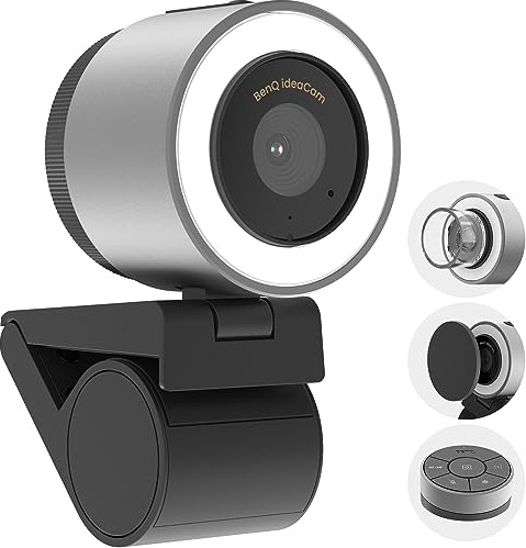 BenQ Camera ideaCam S1 Pro Webcam Document Camera 15x Zoom Built-in Ring Light Handheld 8 Megapixel Live Demonstration Remote Meeting Noise Cancelling Microphone EnSpire Auto Focus