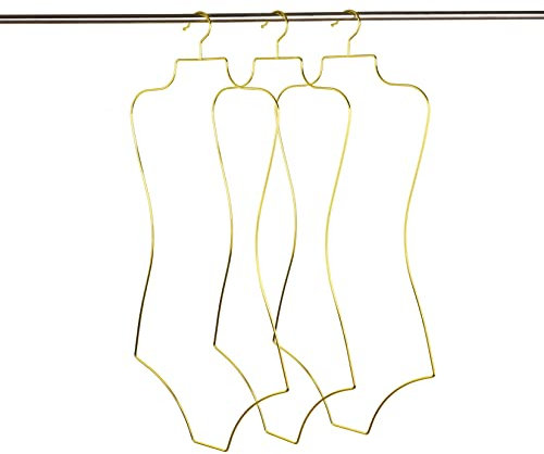 Synhozz Swimsuit Hangers Wire Body Shape Display Hangers Metall-Dessousbügel Bikini Bademode Kleiderbügel Geeignet für Kleidung Mantel Sport BH Kleider（Gold，10Pack）