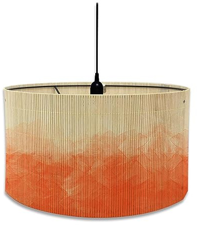 FANSU Paralume E27 Vintage Paralume in Tessuto Colorato Modello Lampadario Copertura Lampada Accessori Luce Sostituibile Lampada Tavolo Lampada Comodino Paralume a Tamburo (30x30x20cm,Pittura)