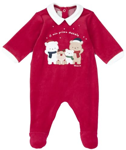 Chicco Tutine - Natale Neonato/Neonata 0-24 mesi, Rosso (7), 3 mesi, Designed in Italy