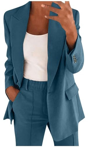 Generic Damen Hosenanzüge Elegant Anzug Set Blazer Hose,Kurzer Blazer,Blazer Flieder Damen,Bluse Mit Blazer,Blazer Für Damen,Longblazer Oversize Damen