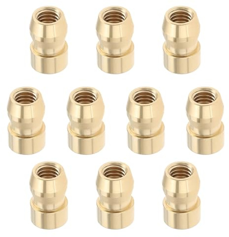 VGOL 10pcs M4 Spark Plug Terminal Nut Brass Spark Plug Bullet Head Terminal Ignition Spark Plug Nipple Nut M4 Spark Plug Brass Connector Car Accessories