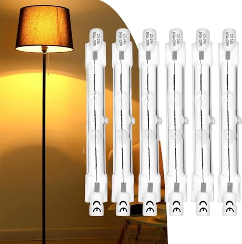 TOKIISHE R7s Halogen Light Bulbs 78mm 160w Dimmable 220-240V 3600lm 2800K Warm White Energy Saving Tungsten Linear Bulbs Floodlight J78 Security Light Bulb, Pack of 6