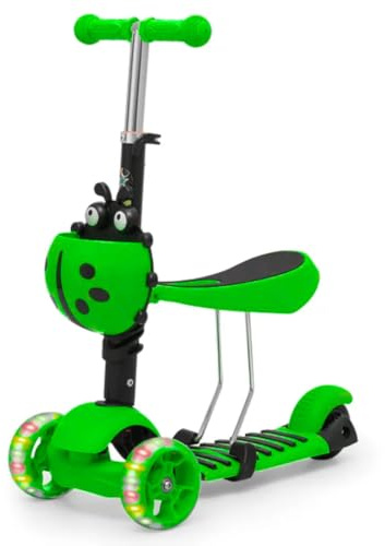 Trendi 3-in-1 Kids Scooter with LED Light-Up Wheels – Adjustable Handlebar, Removable Seat & 3-Wheel Kick Scooter for Toddlers & Children