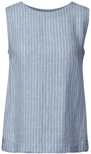 Cecil Blusa de lino para mujer a rayas B345367 (DE/NL/SE/PL, alfanumérica, XXL, Regular, Regular, Chambray Forever Blue)