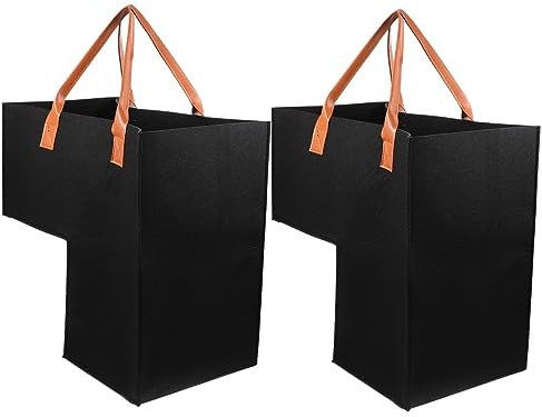 HEALEEP Portaoggetti per Vestiti Sporchi 2 Pezzi Capacità Design a Forma Organizzatore Leggero per Scale Portaoggetti per Giocattoli Nero