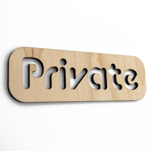 NOIR.DESIGN Privat dörrskylt, lönnträ, 15 x 5 cm, självhäftande montering