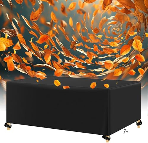 AJALGZ Housse Salon de Jardin Imperméable Couverture de Protection Meubles Housse de Table Jardin, 180x90x75cm/Longueur x Largeur x Hauteur Coupe-Vent Bache Table de Protection-Noir