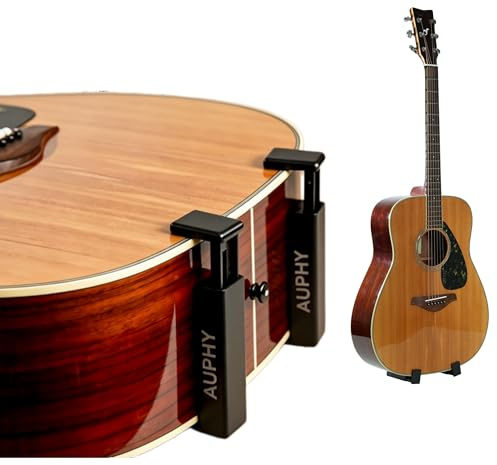 AUPHY SGS22 - Soporte para guitarra acústica con clip para práctica diaria, cambio de juego a reposo sin costuras, mini soporte de suelo portátil ultraligero para acústica/clásica/folk, práctico