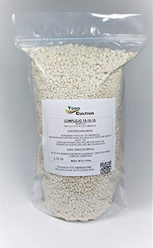TODOCULTIVO abono Plantas Complejo Triple 15-15-15 NPK. 5 Kg. Abono versatil Que Lleva un Gran Equilibrio Entre nitrógeno, fósforo y potasio. Válido para Toda Clase de Cultivos.