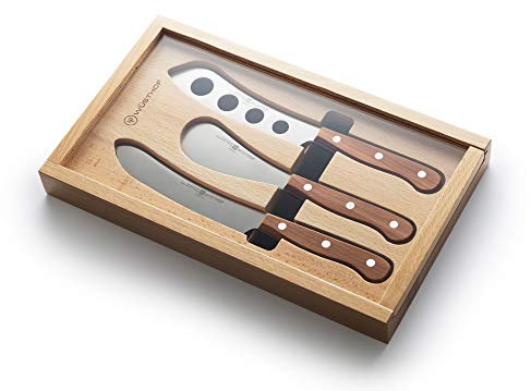 Wüsthof TR9548 Coffret couteaux Fromages & Charcuterie (couteau à fromage, couteau à saucisson et tartineur), manche en bois