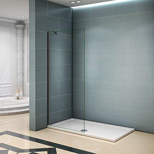 50x200cm Box Doccia Parete Walk In Con Vetro Trasparente Easyclean 8mm+Barra 45cm