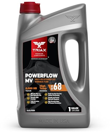 TRIAX Aceite hidráulico HLP premium 68 PowerfBajo, 6000 horas de vida útil prolongada, doble antidesgaste, verdadero para todas las estaciones, punto de fluidez de -40 F (1 gal)