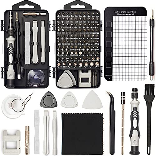 STREBITO Precision Screwdriver Set 124-Piece Electronics Tool Kit with 101 Bits Magnetic Screwdriver Set for Computer, Laptop, Cell Phone, PC, MacBook, iPhone, Nintendo, PS4, PS5, Xbox Repair