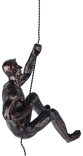 Wandskulptur, Motiv: Kletterende Männer, nordische Dekoration, kreative Rostkletterer, Kunstdekoration, Handskulpturen für Zuhause (Modell B)