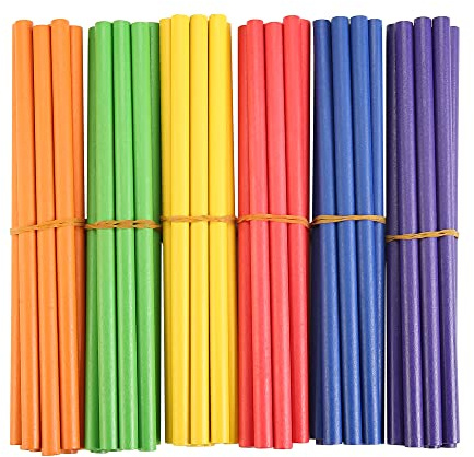 60 Pcs Rhythm Sticks for Kids Bulk, Wood Music Lummi Sticks, 6 Colors