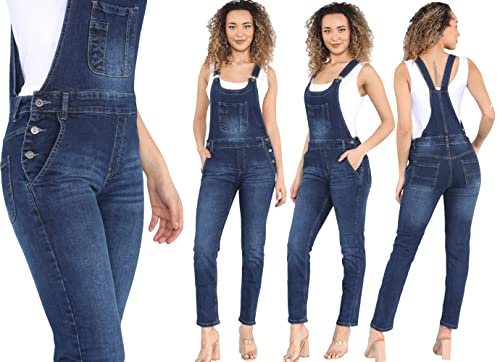 imporio 11® Mono de mezclilla para mujer de longitud larga, tallas 36-40-42, Lavado medio, 50