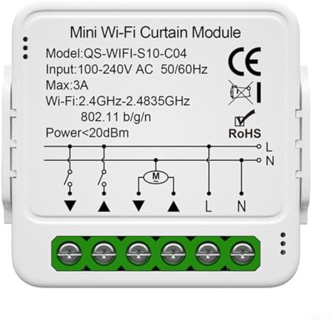 Smart Curtain Switch Module for Electric Motorized Roller Blinds Shutter Motor, Zigbee-WIFI Light Switch Module DIY Wall Switch Module Wireless Relay Smart Switch(wifi)