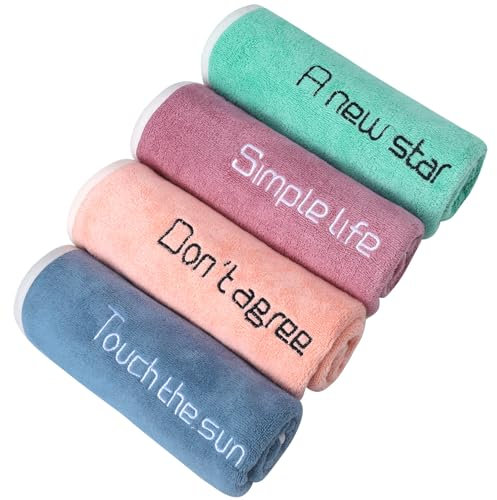 Jostift 4 Stück Fitness Handtuch Mikrofaser Set,35 × 73cm Fitnessstudio Sport Handtuch Schnelltrocknend Gym Handtücher für Sport Fitnessstudio Yoga