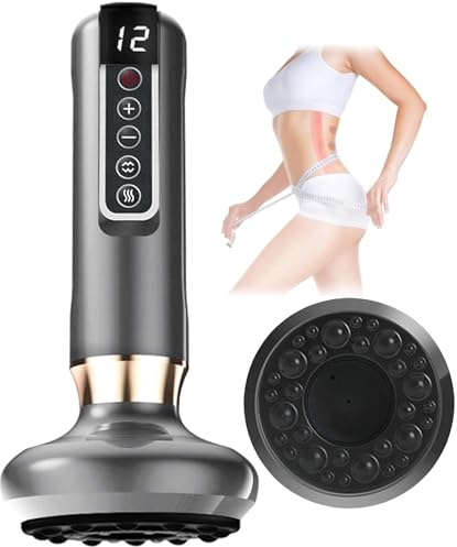 Machine à Ventouses électrique, Appareil de Massage électrique pour Gua Sha avec Aspiration à 12 Vitesses et Lumière Rouge, Fonction de Chronométrage et Écran à Cristaux Liquides Pour Soulager Fatigue