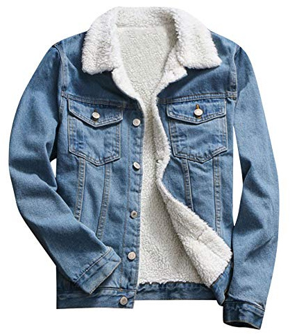 Generisch Chaqueta Denim Chaqueta vaquera para mujer, chaqueta vaquera de invierno, abrigo cálido acolchado, abrigo vaquero de peluche, chaqueta vaquera teddy, chaqueta de entretiempo, solapa con