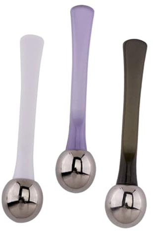 Zerodeko 3 piezas Masajeadores Faciales de Aleación de Zinc con Cuchara para Crema y Masaje de Ojos Palitos para Facial y Aplicación de Cosméticos Colores Verde Oscuro y