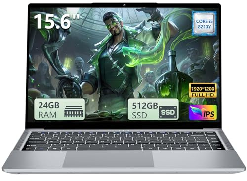 Gaming Laptop i5, 15.6 inch Laptops, Laptop Computer Up to 3.60GHZ,Traditional Laptops Computers for 24GB RAM 512GB SSD, Business Lap top Full HD 1920X1200 Display 180 Angle Opening WIFI 5 Lap top
