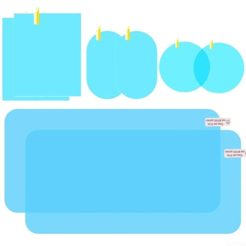 Jonikuper Lot de 8 films de protection contre la pluie pour rétroviseurs de voiture, camion, SUV, imperméables, anti-buée, compatibles avec la plupart des modèles en matériau PET
