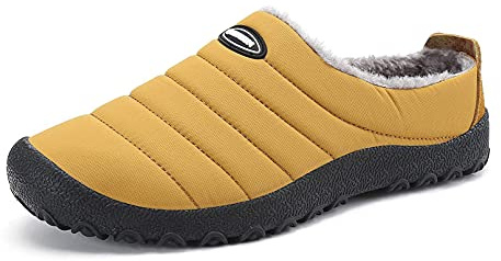 SMajong Invierno Zapatillas de Casa para Hombre Mujer Espesar Zapatillas Aire Libre Impermeables Cálidas Pantuflas de Casa Interior Zapatos con Pelusa Forro Talla Grande 45 EU