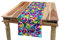 ABAKUHAUS Hippie Tischläufer, Friedensaktivismus Thema, Esszimmer Küche Rechteckiger Dekorativer Tischläufer, 40 x 180 cm, Lila Blau Weiß