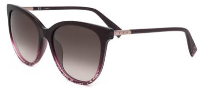 Furla Unisex SFU232 Sunglasses, Prugna C/Glittery, 55