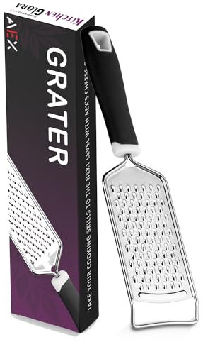 AEX Grattugia a mano in acciaio inox con manico formaggio limone zester noce moscata zenzero