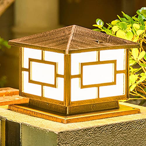 Mengjay Sockelleuchte Außen Außenleuchte Antik Schwarz Wegeleuchte Retro E27 Aluminiumguss Wasserdichte Pollerleuchten Außenleuchten Aussen Rasen Garten Terrasse Sockellampe Im Freien Höfe