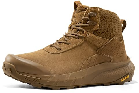 NORTIV 8 VaporGuard - Botas de trabajo tácticas militares impermeables para hombre, de piel, ligeras, antideslizantes, para senderismo, Coyote - 15,2 cm, 6 UK