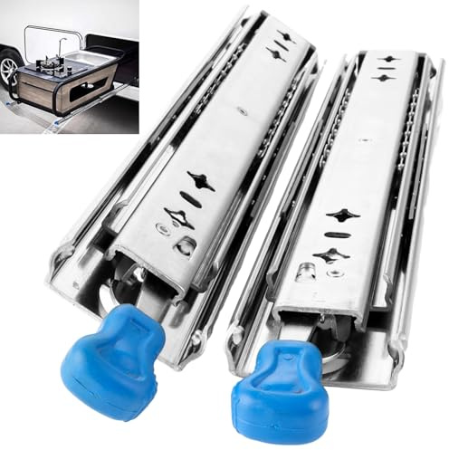 DAJAVE 2 piezas de guías para cajones con cerradura de 300 mm, extracción pesada de 300 mm, capacidad de carga de 120 kg, extracción pesada completa con rodamientos de bolas, montaje lateral