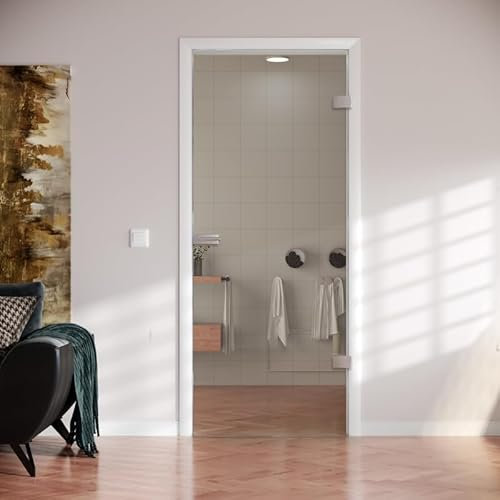 Glasdrehtür Claro – Maßgeschneiderte Glastür aus ESG Sicherheitsglas (Floatglas 8mm, standard, Breite x Höhe: 959 mm x 1972 mm)