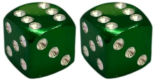 cyclingcolors 2x Cappucci delle valvole cappuccio tappi valvola forma di dado in alluminio Schrader per pneumatici bici moto auto auto quad monopattino, verde