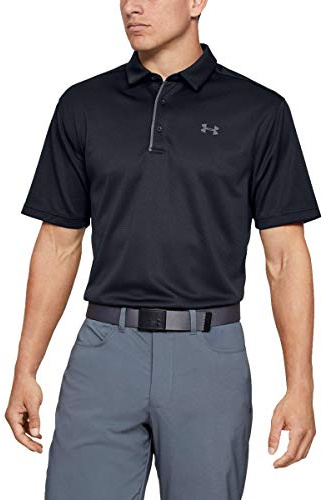 Under Armour Men's Tech Golf Polo, Black (001)/Graphite, 4X-Large