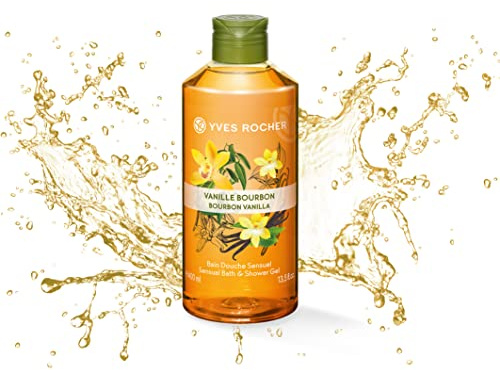 Yves Rocher LES PLAISIRS NATURE Duschbad Bourbon-Vanille, Aroma-Schaumbad & pflegendes Duschgel, 1 x Flacon 400 ml