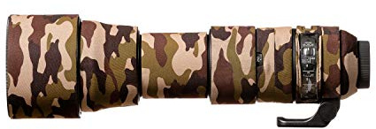 easyCover - Lens Protection Camouflage Cover - Objektivschutz - Schutz für Ihr Kameraobjektiv - Geeignet für Sigma 150-600mm f/5-6.3 DG OS HSM Contemporary - Braune Camouflage