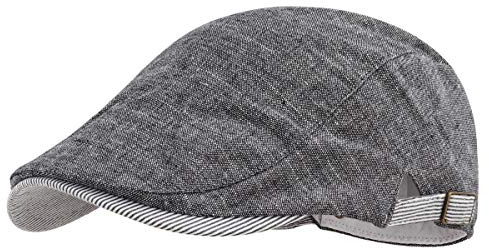 Gisdanchz Cappello Uomo Scozzese con Visiera Basco Nero