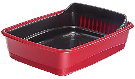 Ferplast Lettiera Gatto Toilette per Gatti ARIEL 10, Cassetta igienica Gatto con Setaccio che elimina lo Sporco per una Facile Pulizia, 46,5 x 35,5 x h 11,5 cm., colori assortiti