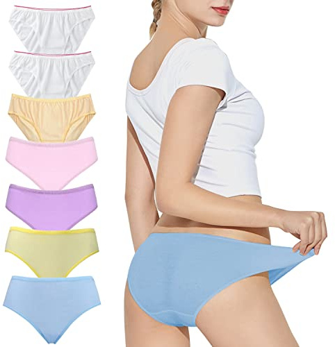 LAEMILIA Lot de 7 Slips Jetables Femme Culottes Accouchement sous-vêtement Non-Tissés Coton Confortable Elastique pour Maternité Grossesse Spa Voyage Hôtel