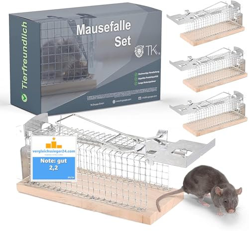 3X pièges Souris Vivants respectueux Animaux Bois Fixation appât Capture Rats Maison écologique réutilisable sécurisé Naturel