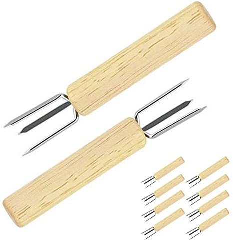 Corn Holder 10pcs Corn on the Cob Skewers, Corn Forks Holder, Forcella di mais in acciaio inossidabile, Supporto per pannocchia di mais, Porta pannocchie per barbecue, Cucina domestica, Picnic
