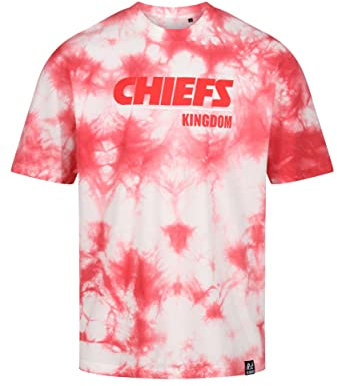 Recovered Kansas City Chiefs NFL Tie-Dye Relaxed Oversized T-Shirt Red White - L