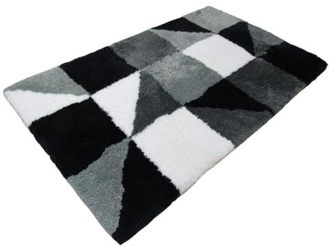 Batex Badteppich Badematte Franka Grau Dunkelblau ca.60 x 100 cm