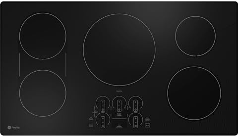 GE Profile 36 in. 5 Burner Element Smart Smooth Induction Touch Control Cooktop in Black PHP9036DTBB